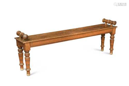 An oak hall bench, late 19th century,