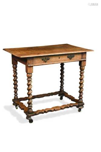 A William and Mary style oak side table, 19th century,