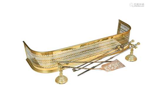 A brass fender, early 19th century,