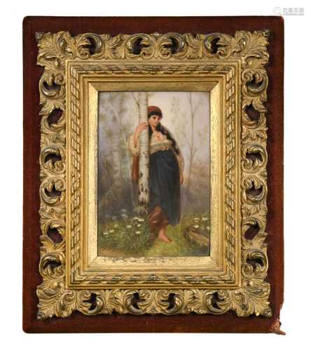 A 19th century Berlin KPM porcelain rectangular plaque,