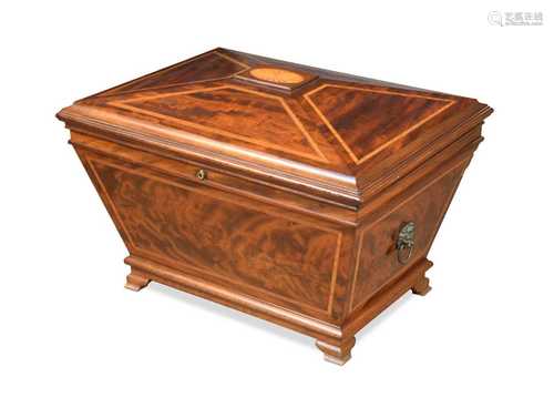 A Regency mahogany and inlaid wine cooler,