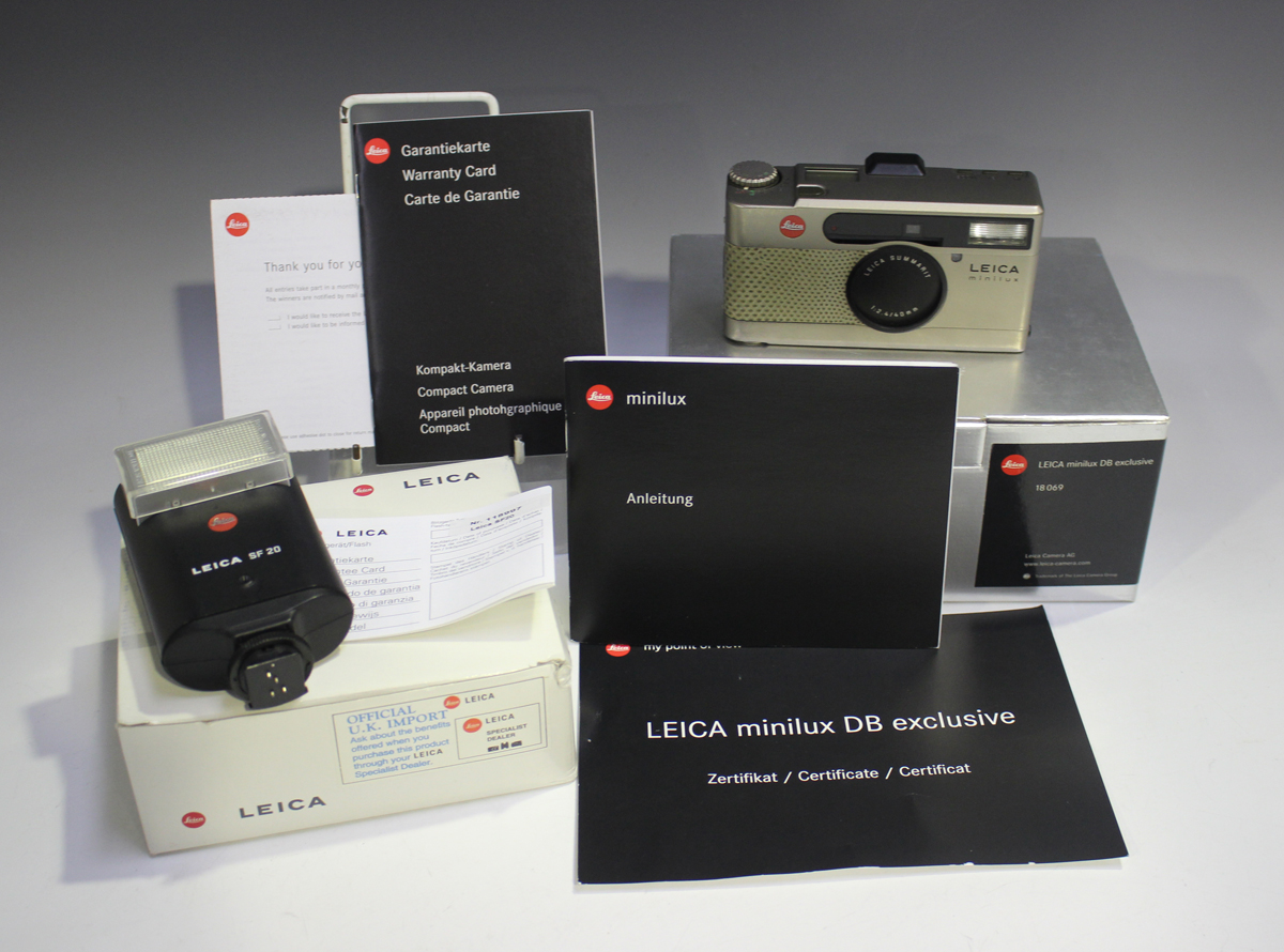 A Leica Minilux DB Exclusive camera, No. 2161336, circa 1995