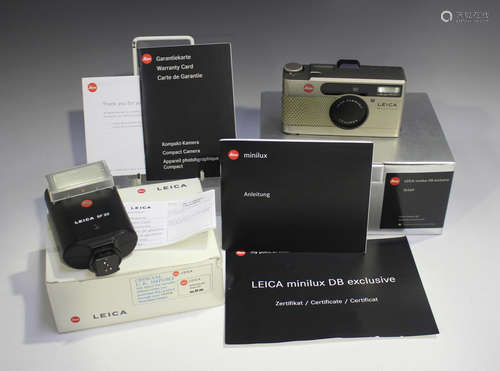 A Leica Minilux DB Exclusive camera, No. 2161336, circa 1995...