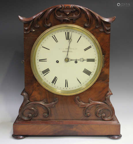 A mid-Victorian mahogany cased bracket clock with eight day ...