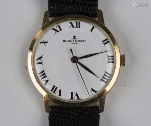 A Baume & Mercier 18ct gold circular cased gentleman's wrist...