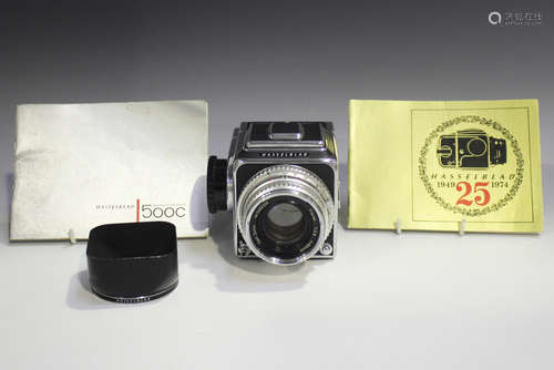 A Hasselblad 500C camera with Carl Zeiss Planar 1:2.8 f=80mm...