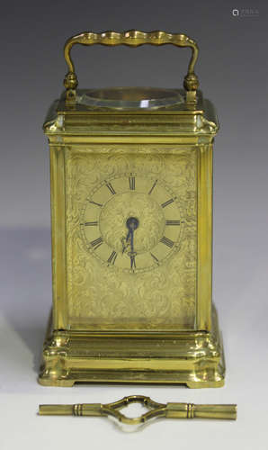 A late 19th/early 20th century French brass gorge cased carr...