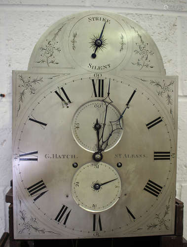 A George III oak longcase clock with eight day movement stri...