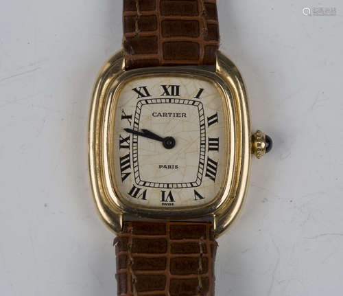 A Cartier 18ct gold lady's wristwatch, circa 1976, the signe...