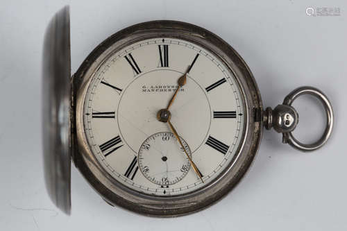 A late Victorian silver keywind hunting cased pocket watch, ...