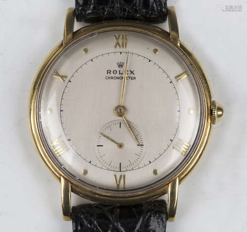 A Rolex Chronometer 18ct gold circular cased gentleman's wri...