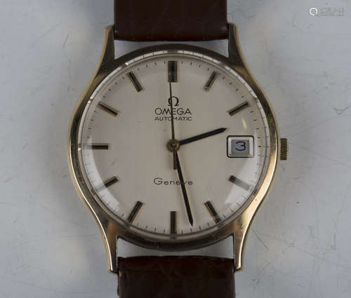 An Omega Automatic Genève 9ct gold circular cased gentleman'...