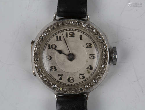 An 18ct white gold and diamond lady's dress wristwatch, the ...