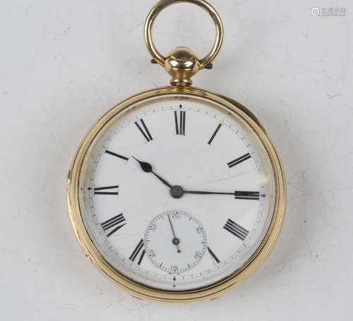 An 18ct gold cased open-faced gentleman's pocket watch, the ...