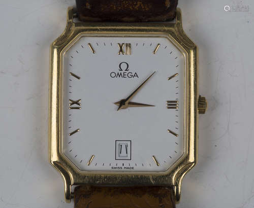 An Omega de Ville 18ct gold cased wristwatch with Quartz mov...