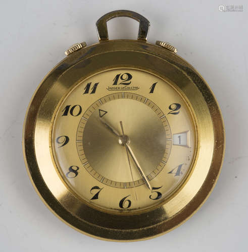 A Jaeger-LeCoultre Memovox alarm gilt metal circular cased l...