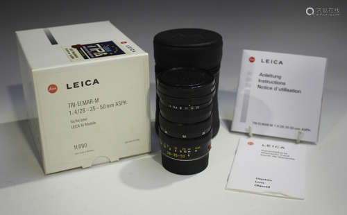 A Leica Tri-Elmar-M 1:4/28-35-50 ASPH lens, No. 3858247, cir...