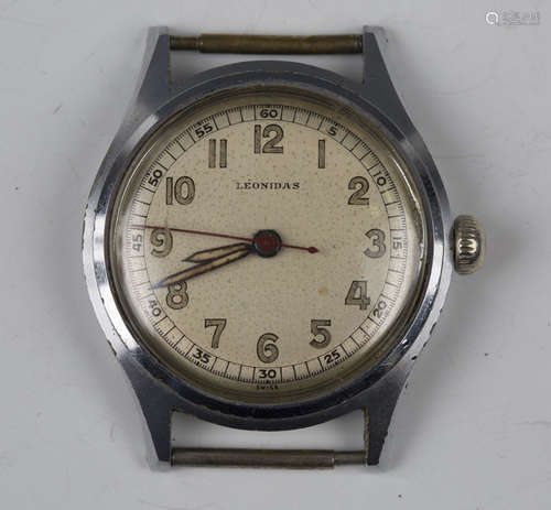 A Leonidas steel cased gentleman's wristwatch with signed je...