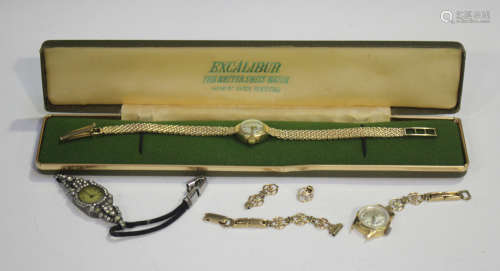 An Excalibur 9ct gold lady's bracelet wristwatch, the signed...