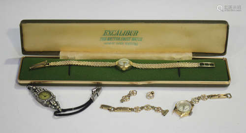 An Excalibur 9ct gold lady's bracelet wristwatch, the signed...