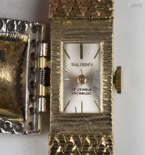 A Balogh's gold and diamond lady's bracelet wristwatch, the ...