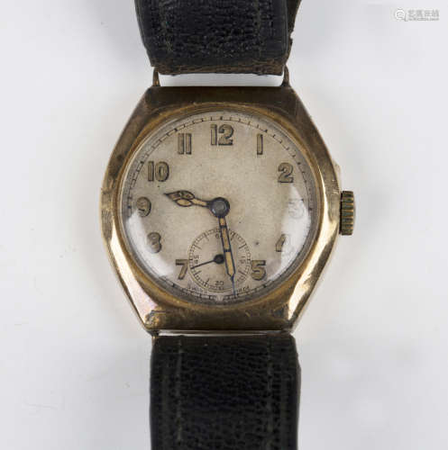 A Crusader 9ct gold cased gentleman's wristwatch, the signed...