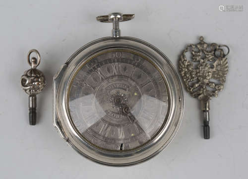 A George III silver pair cased keywind open-faced pocket wat...