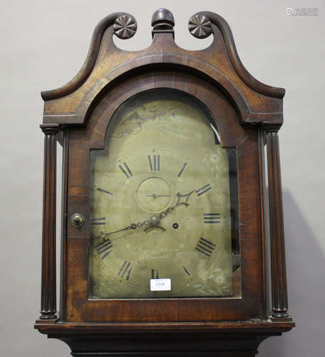 A mid-19th century mahogany longcase clock with eight day mo...