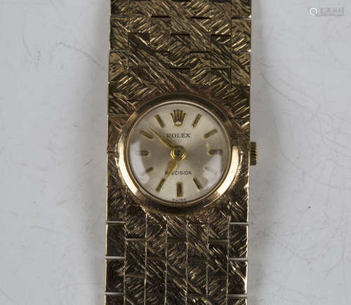 A Rolex Precision 9ct gold cased lady's bracelet wristwatch ...