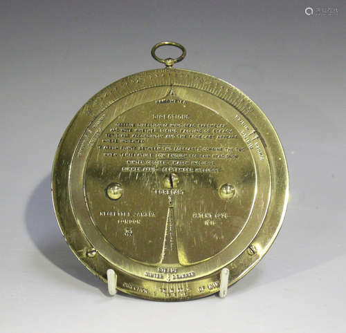 A 20th century brass weather forecasting calculator, detaile...