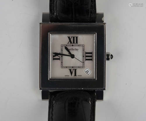 A Barthelay 'Les sloanes' steel cased lady's wristwatch with...