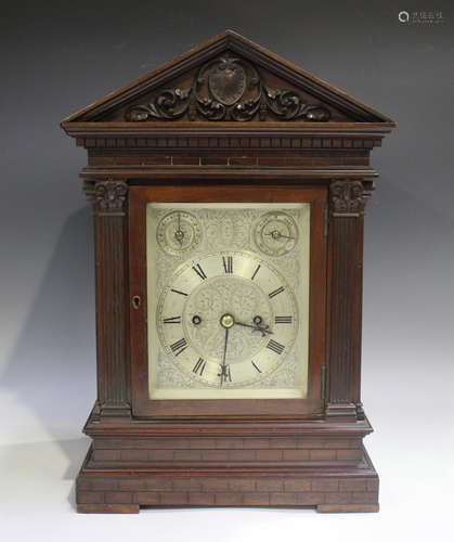 An early 20th century mahogany bracket clock with eight day ...