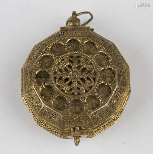 A rare late 16th/early 17th century German gilt brass pocket...