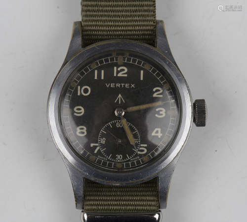 A Vertex MoD issue steel cased gentleman's wristwatch with s...