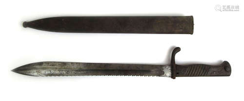 An Imperial German 'Butcher' bayonet with saw back.