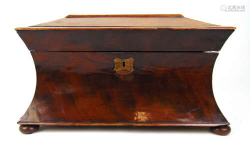 A Victorian mahogany tea caddy,