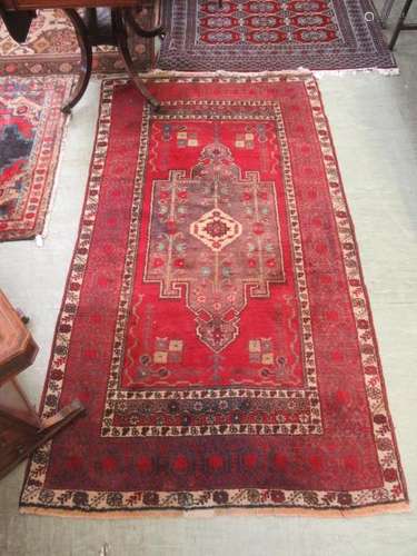 A handwoven Turkish rug,