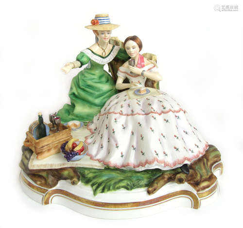 A limited edition Royal Worcester figural group 'The Picnic'...