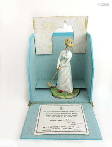 A boxed limited edition Royal Worcester figure 'Bridget', h.