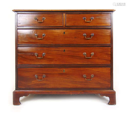 An 18th century mahogany chest of two short over three long ...