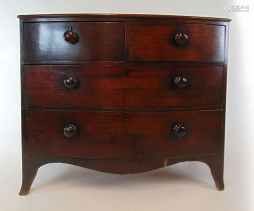 A 19th century mahogany chest of two short over two long dra...