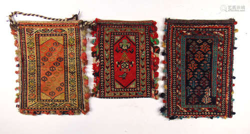 Three hand woven Persian salt bags with tasseled edges CONDI...