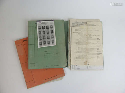 A collection of WWII German Luftwaffe typed documents and ha...