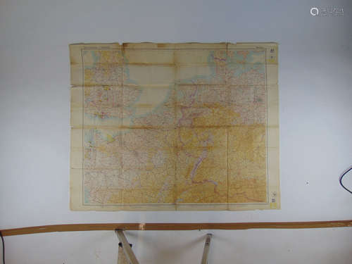 A WWII German folding map of Western Europe and Southern Eng...