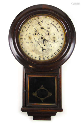 A 19th century rosewood cased American perpetual calendar cl...