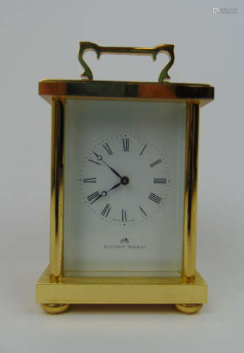 A 20th century Matthew Norman brass case five beveled glass ...