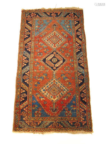 A handwoven Turkish rug,