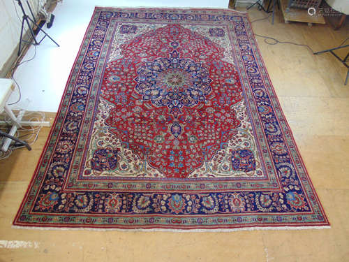 A handwoven Persian rug,