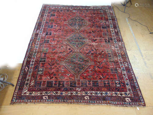 A handwoven Iranian rug,