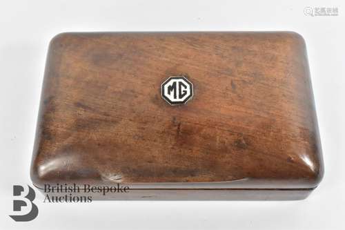 Ex-University Motors MG Desk Top Wood Cigarette and Cigar Bo...